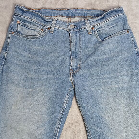Levis 514 Jeans Mens 34x32 Blue Classic Straight Fit Faded Stretch Denim Sultan - Picture 3 of 14